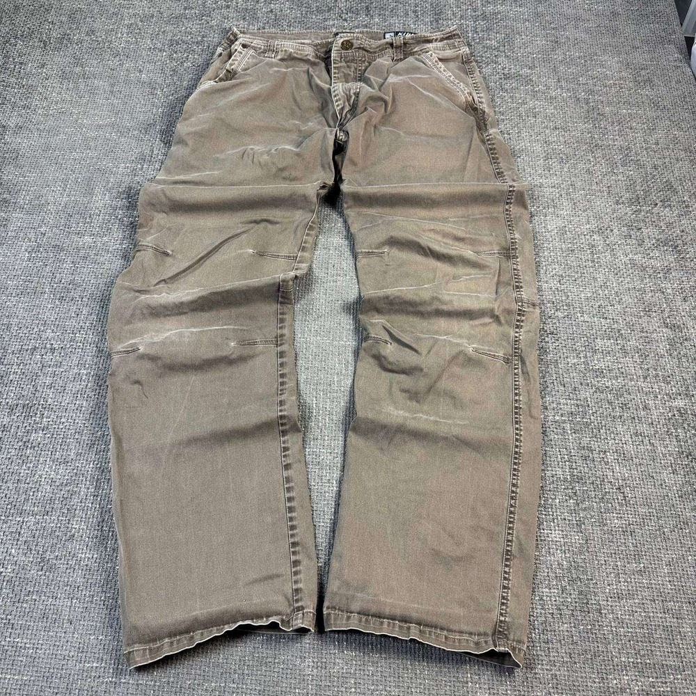 Kuhl Vintage Patina Dye Pants Mens 34x34 Brown Articulated Knee Utility Cargo